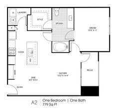 One Bedroom One Bathroom 9202 floor plan